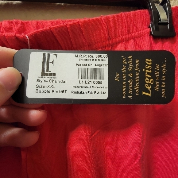 NWT Legrisa Fashon churidar pant in bubble pink - Picture 4 of 5